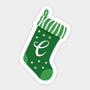 Christmas Stocking with Letter C Sticker